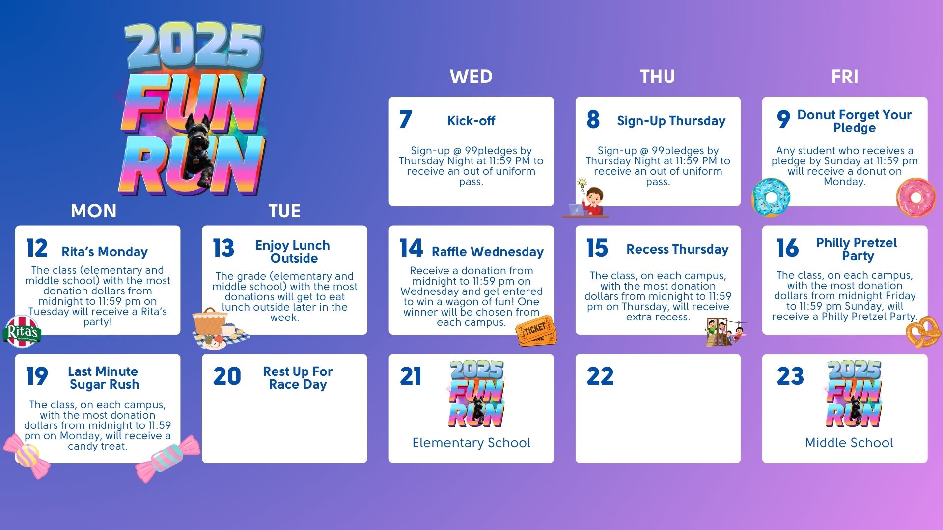 Fun Run Promo Calendar 2025