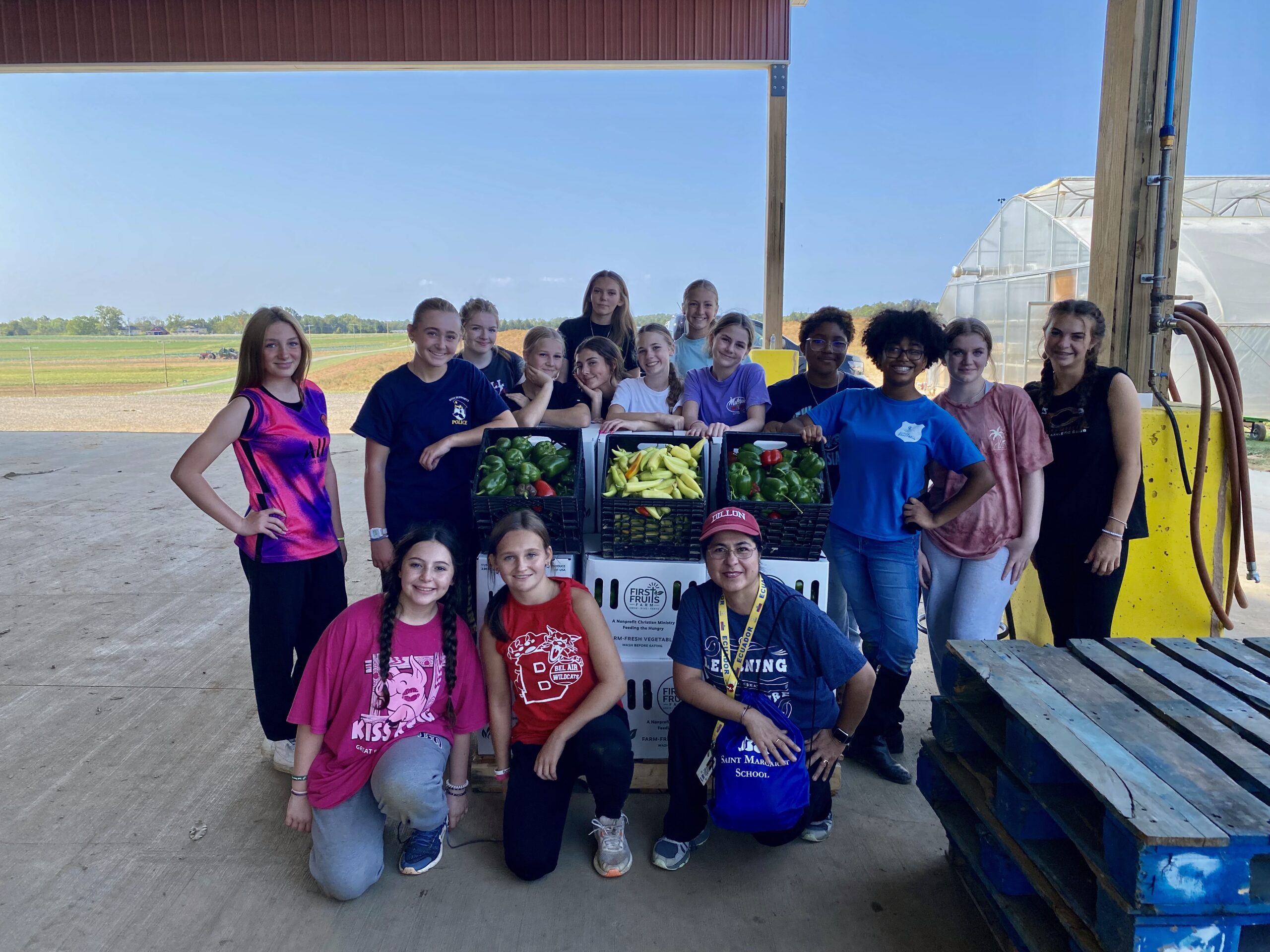 Students at First Fruits Farm