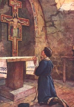 Francis praying before the Cross of San Damiano